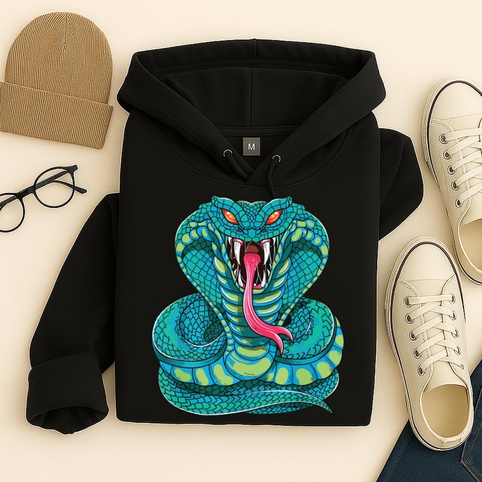Fanged Cobra King Snake Fast Striking Fangs Bite Hoodie