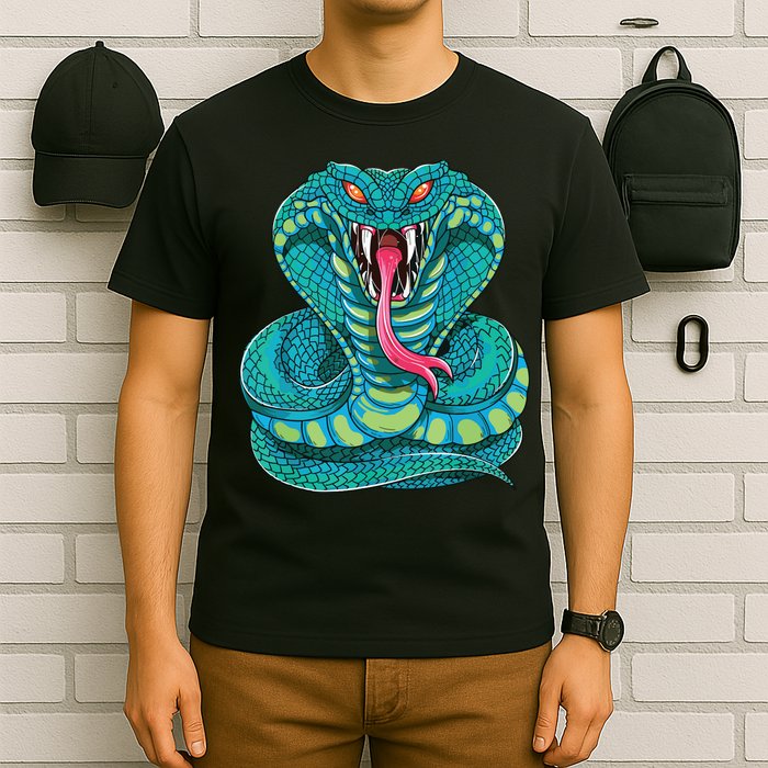 Fanged Cobra King Snake Fast Striking Fangs Bite T-Shirt