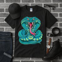 Fanged Cobra King Snake Fast Striking Fangs Bite Tall T-Shirt