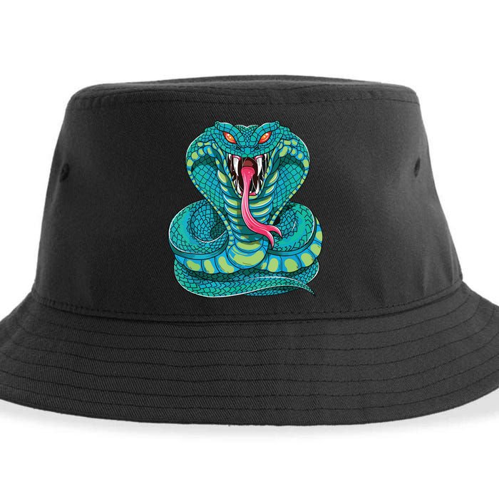Fanged Cobra King Snake Fast Striking Fangs Bite Sustainable Bucket Hat