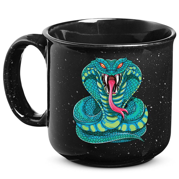 Fanged Cobra King Snake Fast Striking Fangs Bite 15oz Campfire Ceramic Mug