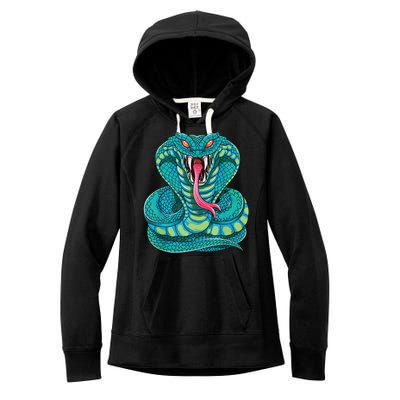 Fanged Cobra King Snake Fast Striking Fangs Bite Women's Fleece Hoodie