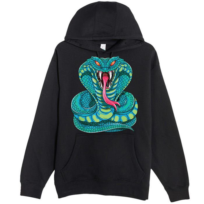 Fanged Cobra King Snake Fast Striking Fangs Bite Premium Pullover Hoodie