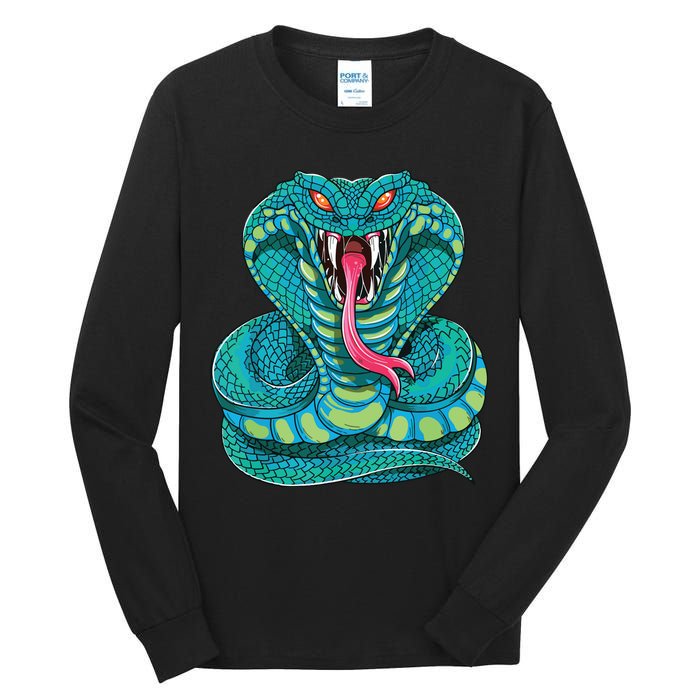 Fanged Cobra King Snake Fast Striking Fangs Bite Tall Long Sleeve T-Shirt