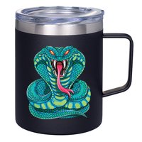 Fanged Cobra King Snake Fast Striking Fangs Bite 12oz Stainless Steel Coffee Mug