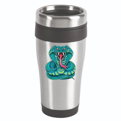 Fanged Cobra King Snake Fast Striking Fangs Bite 16oz Travel Tumbler