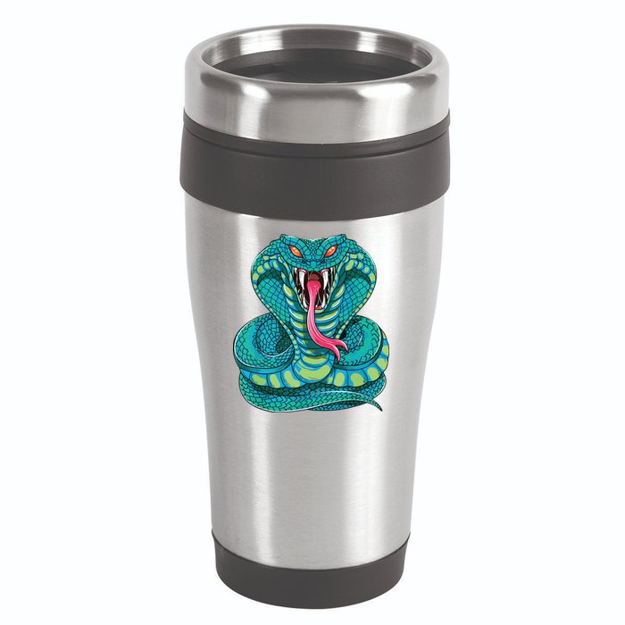 Fanged Cobra King Snake Fast Striking Fangs Bite 16oz Travel Tumbler
