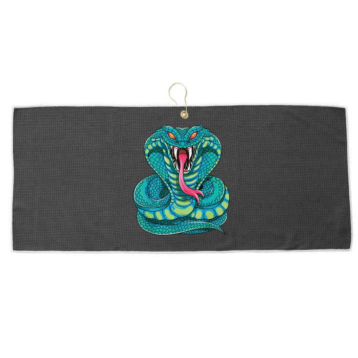 Fanged Cobra King Snake Fast Striking Fangs Bite Large Microfiber Waffle Golf Towel