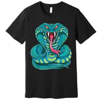 Fanged Cobra King Snake Fast Striking Fangs Bite Premium T-Shirt