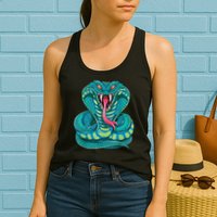 Fanged Cobra King Snake Fast Striking Fangs Bite Womens Tank Top
