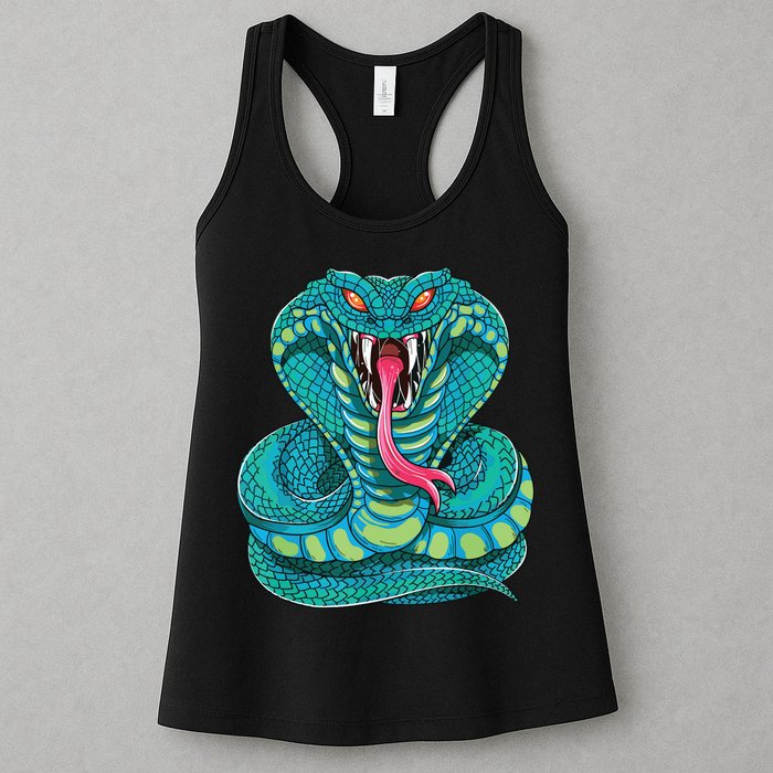 Fanged Cobra King Snake Fast Striking Fangs Bite Womens Tank Top