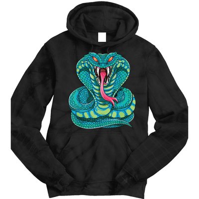 Fanged Cobra King Snake Fast Striking Fangs Bite Tie Dye Hoodie