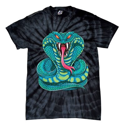 Fanged Cobra King Snake Fast Striking Fangs Bite Tie-Dye T-Shirt