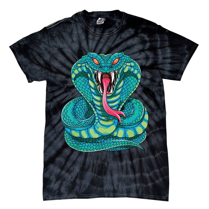 Fanged Cobra King Snake Fast Striking Fangs Bite Tie-Dye T-Shirt