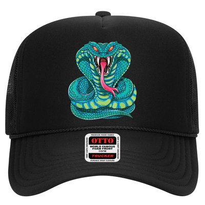 Fanged Cobra King Snake Fast Striking Fangs Bite Trucker Hat