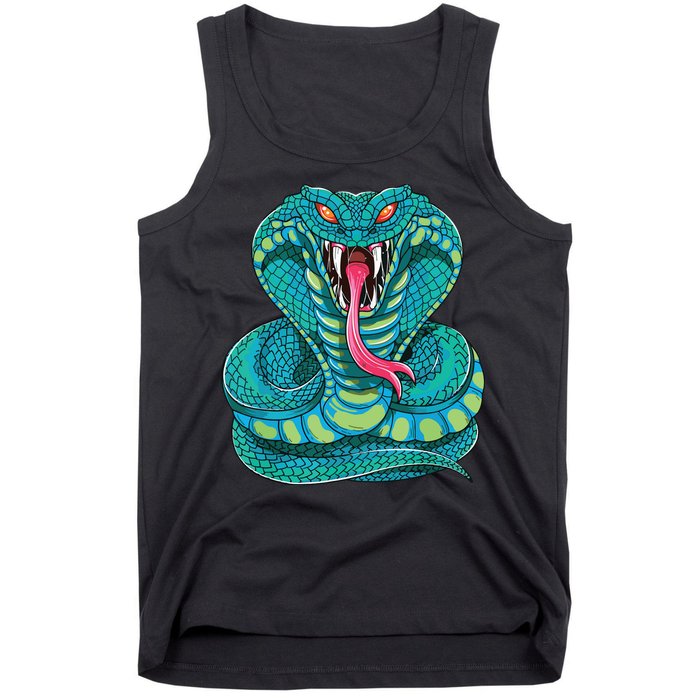 Fanged Cobra King Snake Fast Striking Fangs Bite Tank Top