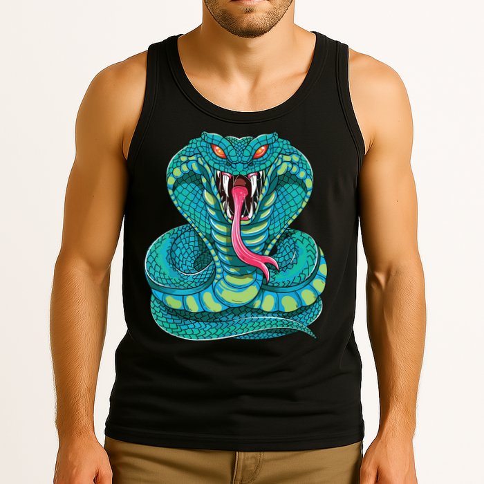 Fanged Cobra King Snake Fast Striking Fangs Bite Tank Top