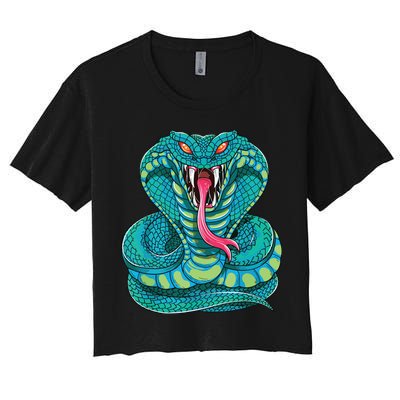 Fanged Cobra King Snake Fast Striking Fangs Bite Crop Top