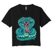 Fanged Cobra King Snake Fast Striking Fangs Bite Crop Top