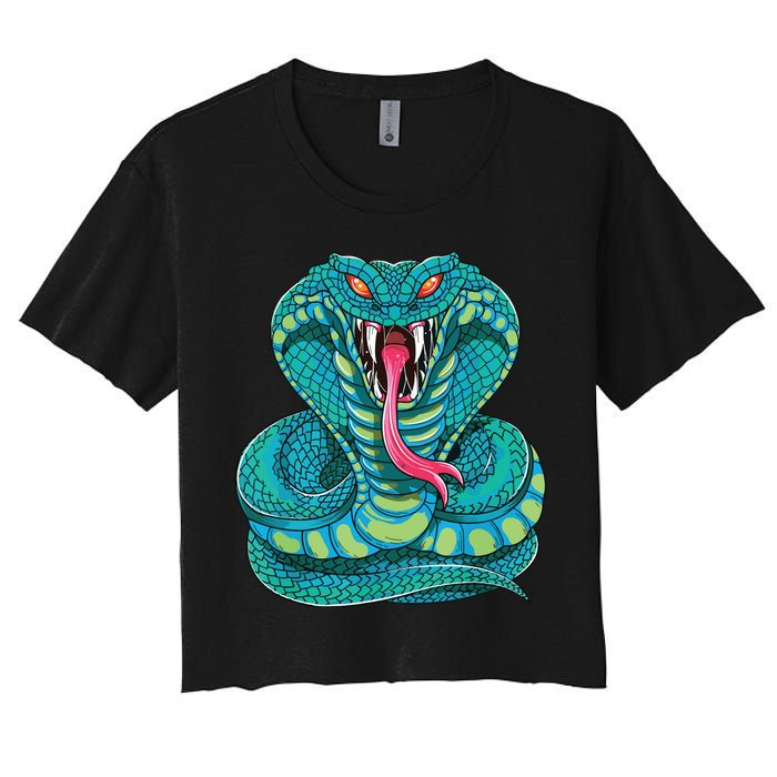 Fanged Cobra King Snake Fast Striking Fangs Bite Crop Top