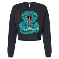 Fanged Cobra King Snake Fast Striking Fangs Bite Cropped Pullover Crew