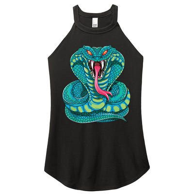 Fanged Cobra King Snake Fast Striking Fangs Bite Women's Perfect Tri Rocker Tank