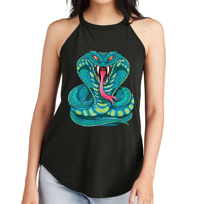 Fanged Cobra King Snake Fast Striking Fangs Bite Women's Perfect Tri Rocker Tank