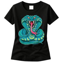 Fanged Cobra King Snake Fast Striking Fangs Bite Womens T-Shirt