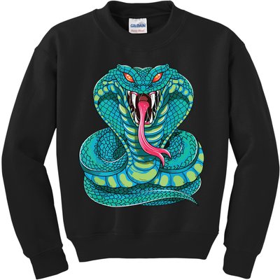 Fanged Cobra King Snake Fast Striking Fangs Bite Kids Sweatshirt