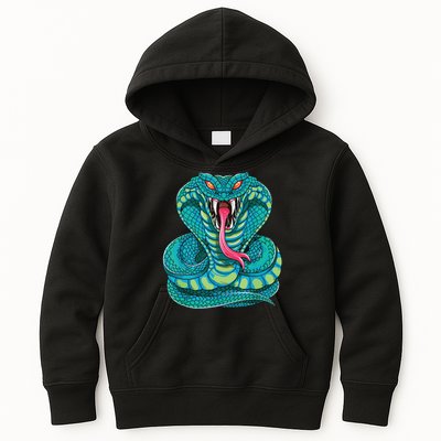Fanged Cobra King Snake Fast Striking Fangs Bite Kids Hoodie