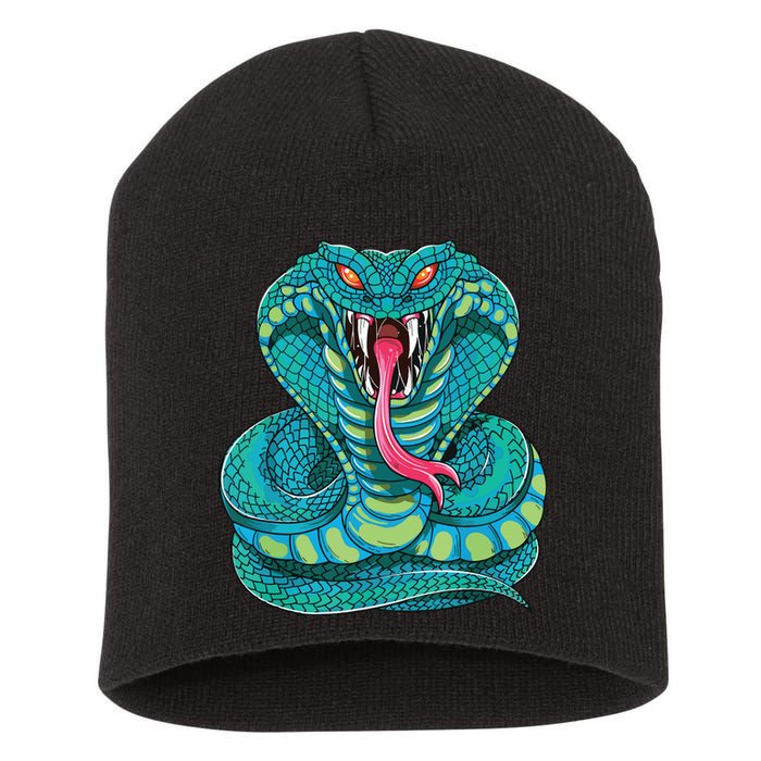 Fanged Cobra King Snake Fast Striking Fangs Bite Short Acrylic Beanie