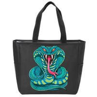 Fanged Cobra King Snake Fast Striking Fangs Bite Zip Tote Bag