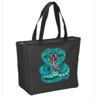 Fanged Cobra King Snake Fast Striking Fangs Bite Zip Tote Bag