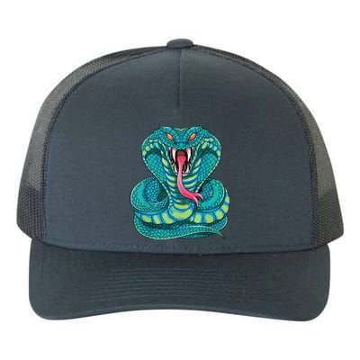 Fanged Cobra King Snake Fast Striking Fangs Bite Yupoong Adult 5-Panel Trucker Hat