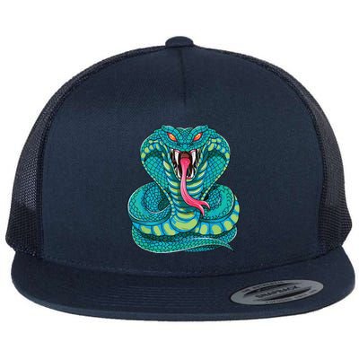 Fanged Cobra King Snake Fast Striking Fangs Bite Flat Bill Trucker Hat