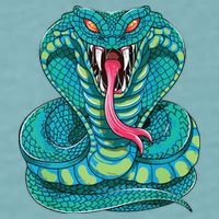 Fanged Cobra King Snake Fast Striking Fangs Bite Sueded Cloud Jersey T-Shirt