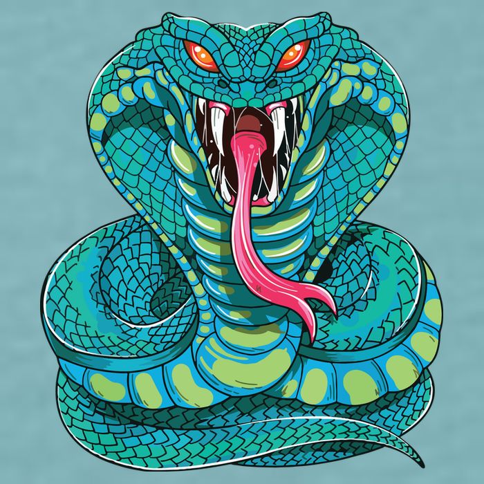 Fanged Cobra King Snake Fast Striking Fangs Bite Sueded Cloud Jersey T-Shirt