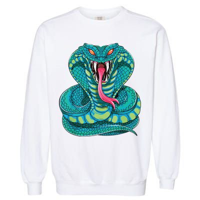 Fanged Cobra King Snake Fast Striking Fangs Bite Garment-Dyed Sweatshirt