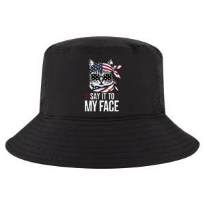 Funny Cat Kamala Harris 2024 Say It To My Face Cool Comfort Performance Bucket Hat