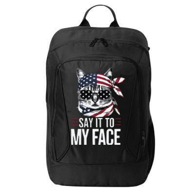 Funny Cat Kamala Harris 2024 Say It To My Face City Backpack