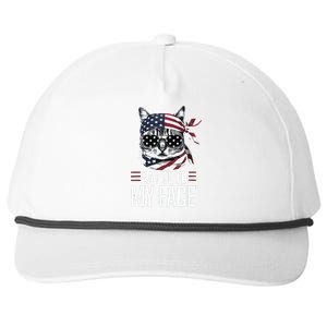 Funny Cat Kamala Harris 2024 Say It To My Face Snapback Five-Panel Rope Hat