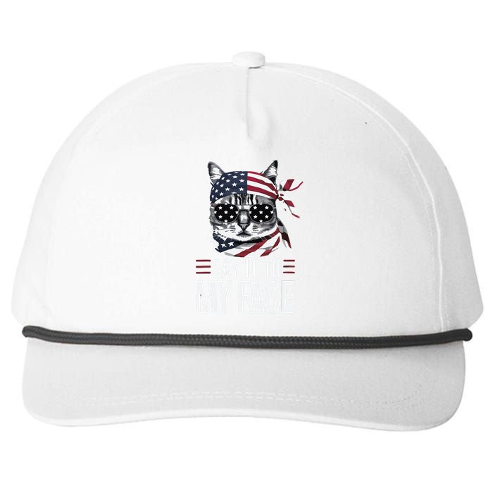 Funny Cat Kamala Harris 2024 Say It To My Face Snapback Five-Panel Rope Hat