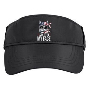 Funny Cat Kamala Harris 2024 Say It To My Face Adult Drive Performance Visor