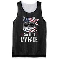 Funny Cat Kamala Harris 2024 Say It To My Face Mesh Reversible Basketball Jersey Tank