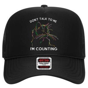 Funny Cat Knits Don Alk O Me I M Counting High Crown Mesh Back Trucker Hat