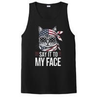 Funny Cat Kamala Harris 2024 Say It To My Face PosiCharge Competitor Tank