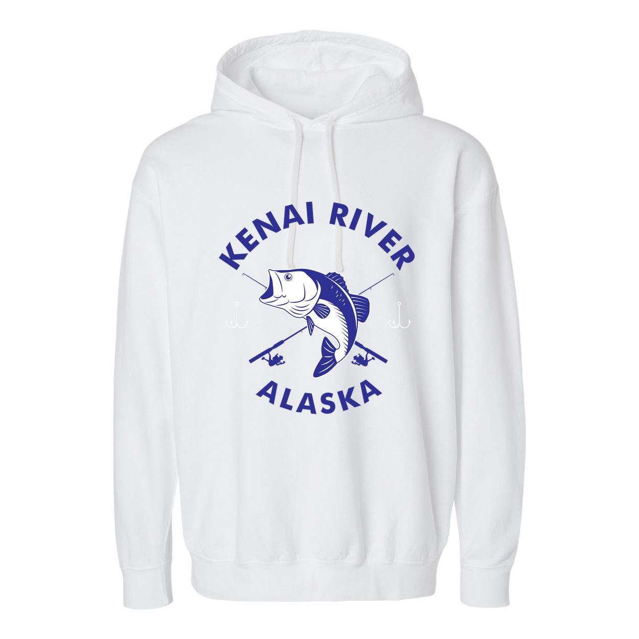 Fishing Club Kenai River Alaska Garment-Dyed Fleece Hoodie