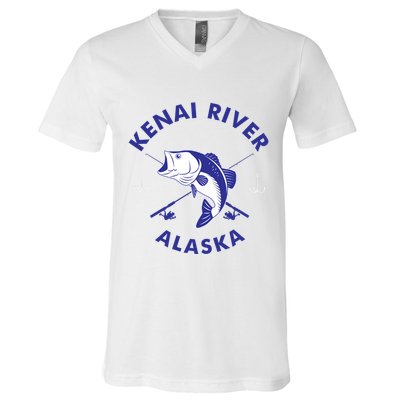 Fishing Club Kenai River Alaska V-Neck T-Shirt
