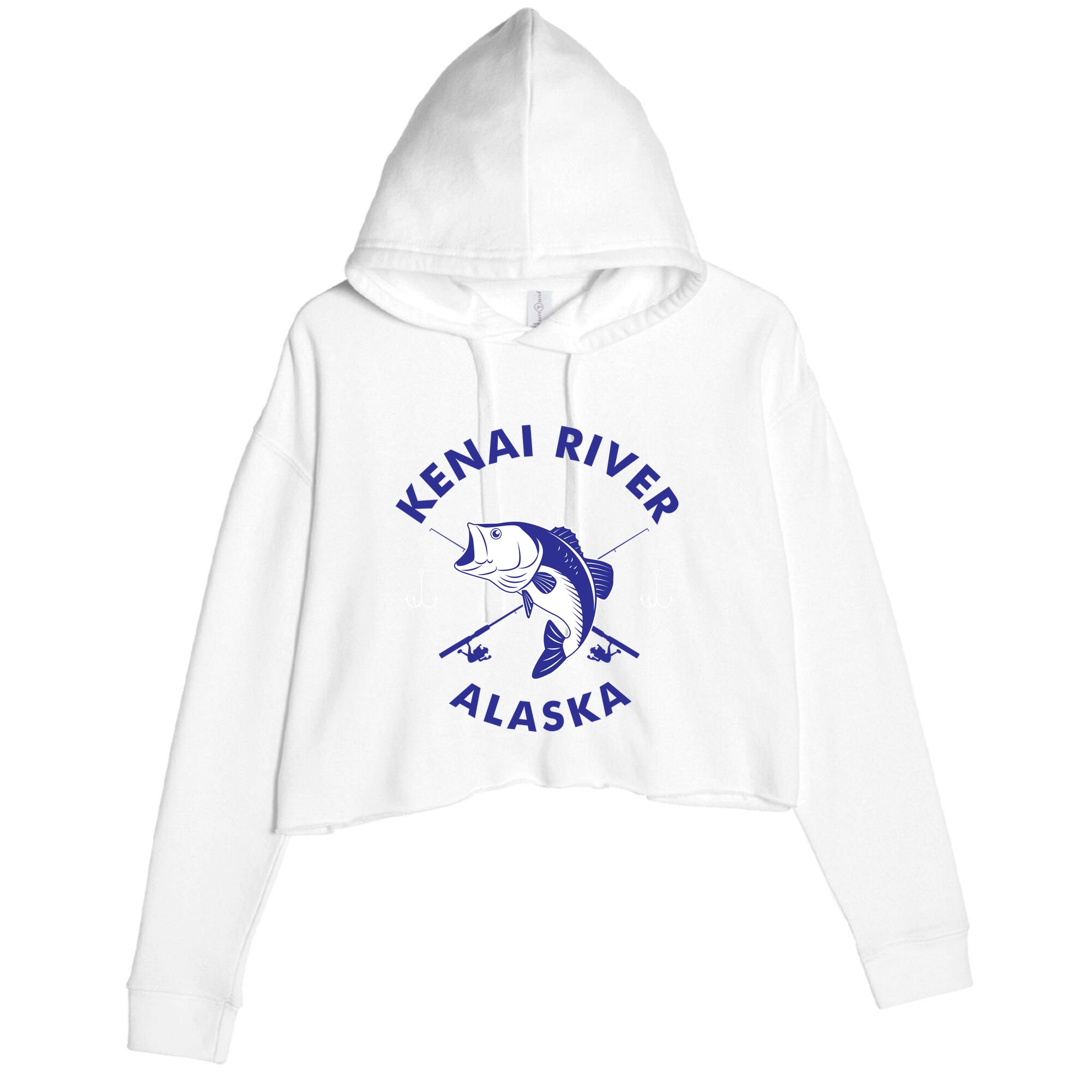 Fishing Club Kenai River Alaska Crop Fleece Hoodie
