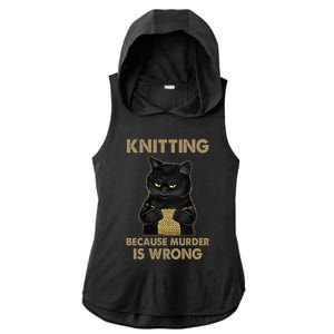 Funny Cat Knits Meaningful Gift Knitting Because Murder Is Wrong Gift Ladies PosiCharge Tri-Blend Wicking Draft Hoodie Tank